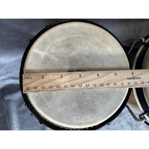 CP Latin Percussion Bongo Drums 6" and 7" Siam Oak Rawhide Heads Natural Finish - Picture 13 of 16